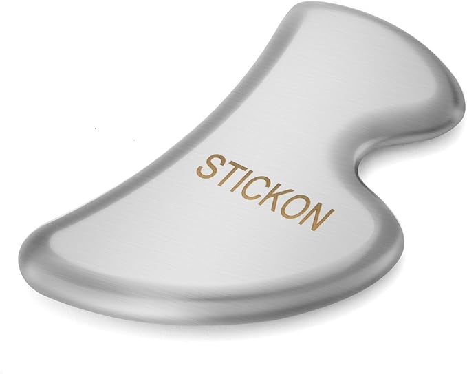 STICKON Stainless Steel Gua Sha Scraping Massage IASTM Soft Tissue Mobilization Tool (B Shape)