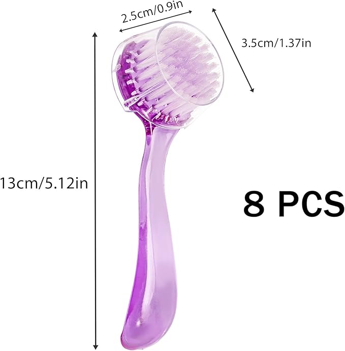 4 Colors Facial Cleansing Brush, Beomeen 8 Pack Face Scrubber Exfoliating Brush Face Wash Scrub Exfoliator for Skin Care, Makeup Removal (Blue, Pink, Purple, Clear)