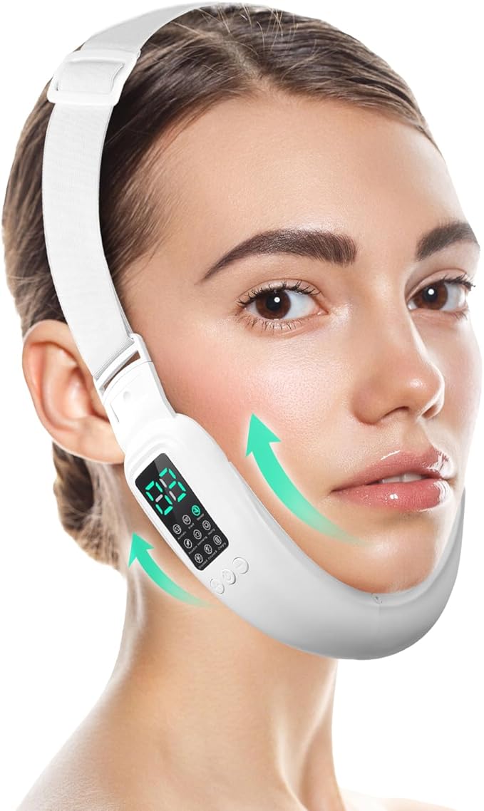 Intelligent Electric Double Chin and V-Shaped Face Machine with 8 Modes & 15 Adjustable Intensities - Women's V-Face Device