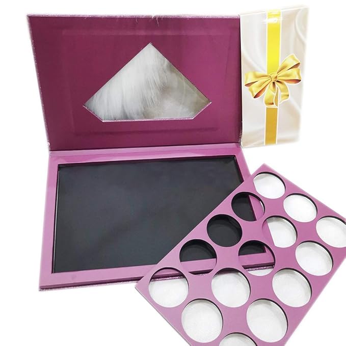 Large-Sized Empty Magnetic Makeup Palette with Diamond-Shaped Transparent