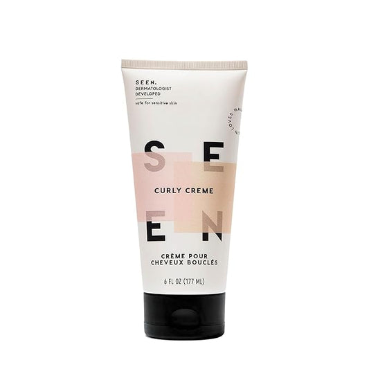 SEEN Curly Creme - Scented - Non-Comedogenic & Sulfate-Free Curl Defining Styling Hair Cream- Reduces Frizz- Heat Protectant- Safe for Sensitive Skin