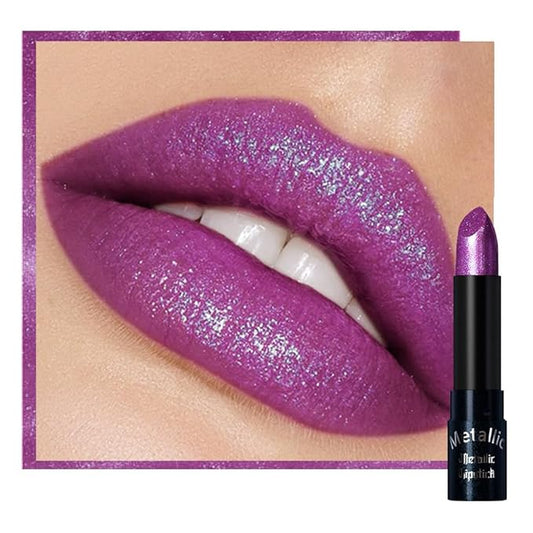 Kaely Glitter Metallic Lipstick, Shimmer Metallic Lipsticks for Women, High Pigmented Lip Gloss Long Lasting Waterproof Smudge Proof 24 Hour, Halloween Makeup, Vegan & Cruelty-Free, 12