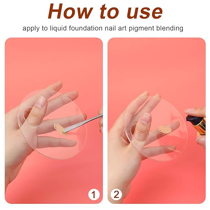 2PCS Acrylic Cosmetic Palette with 2PCS Spatula Tool,Makeup Mixing