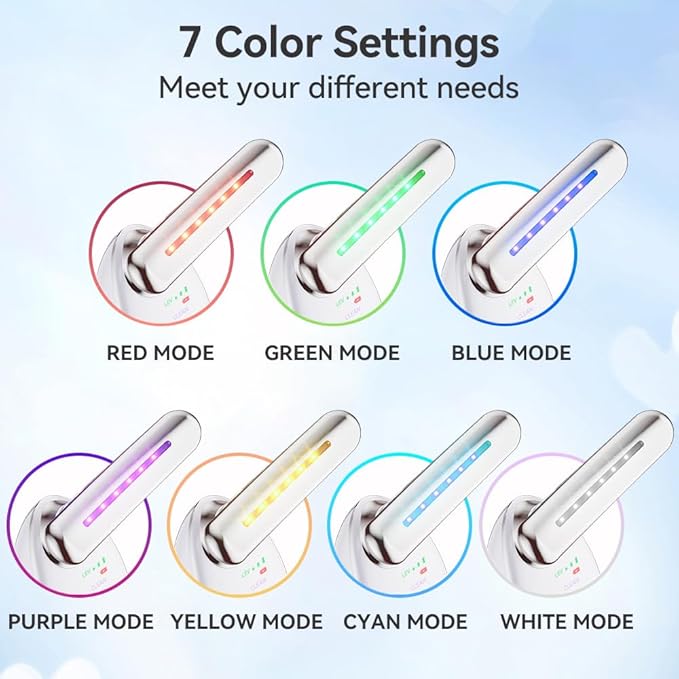 Neck Massager, 7-in-1 Multifunctional Facial Massager, Face Sculpting Tool for Skin Care, At-Home Face Tool with Vibration and Thermal, White