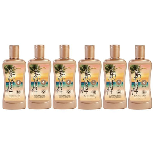 Panama Jack Sunscreen Tanning Lotion - SPF 4, PABA, Paraben, Gluten & Cruelty Free, Antioxidant Moisturizing Formula, 6 FL OZ (Pack of 6)