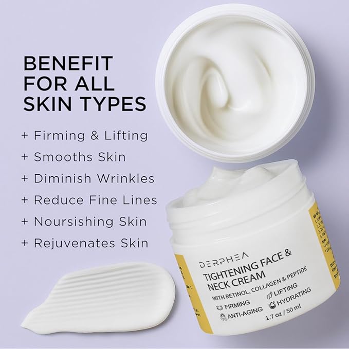 Neck Tightening Cream, Neck Firming Cream For Tightening and Firming, Fine lines, Loose & Sagging On Face, Decollete & Other Skin Areas - 1.7 OZ