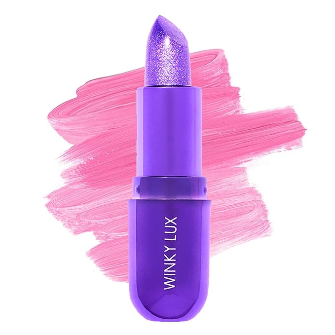 Winky Lux Glimmer Balm, pH Lip Balm, Color Changing Lipstick and Tinted, Vegan & Cruelty Free Lip Balm, Hydrate & Plump, Sheer Purple Pink Lipstick, Amethyst