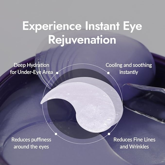 MIZON Collagen Eye Gel Patch with Hydrolyzed Collagen, Caviar, and Chamomile for Firming, Nourishment, and Wrinkle Care – 60pcs –