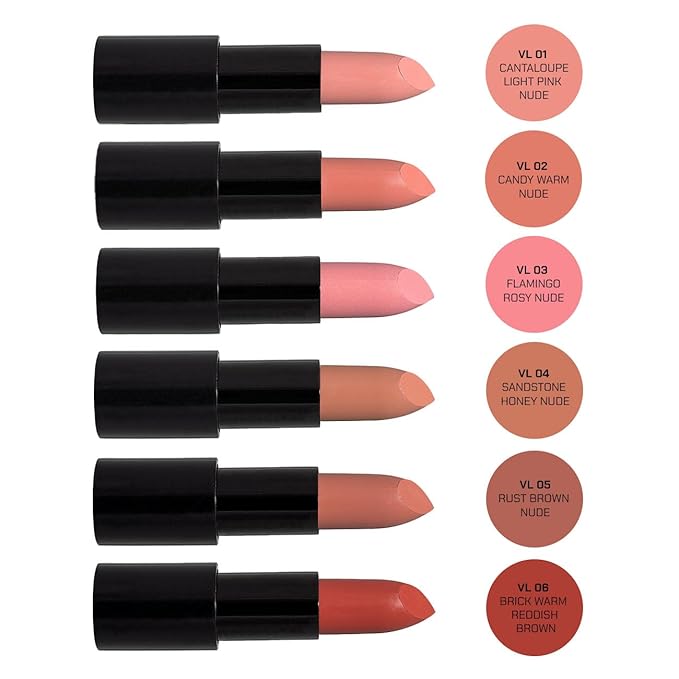 Radiant Professional Advanced Care Lipstick - Ultra Nourishing, Moisturizing Long Lasting Matte Lipstick With Vitamin E- UVA UVB Filters For Sun Protection- VELVET (03 FLAMINGO – ROSY NUDE)