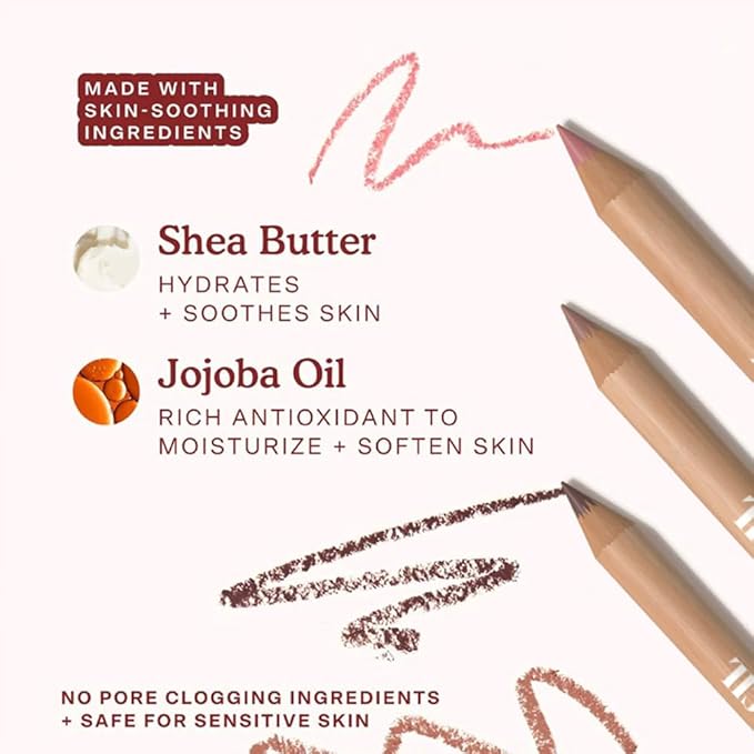 6pcs Nude Lip Liner Makeup Set - Waterproof & Smudge-Proof Matte Pencil, Long-Lasting & Durable, Smooth & Easy Glide, Non-Smudge, Contouring, Filling & Layering (NUDE-BERRY Set, 6 Count (Pack of 1))