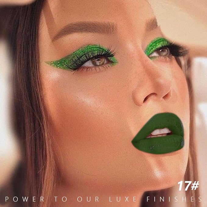 Lime Green Matte Lipstick - Pigmented Lip Crayon & Face Paint Stick for Women Everyday Halloween Birthday Party Wear, Younger-Looking Lip Makeup, Labial para fiesta de disfraces 17