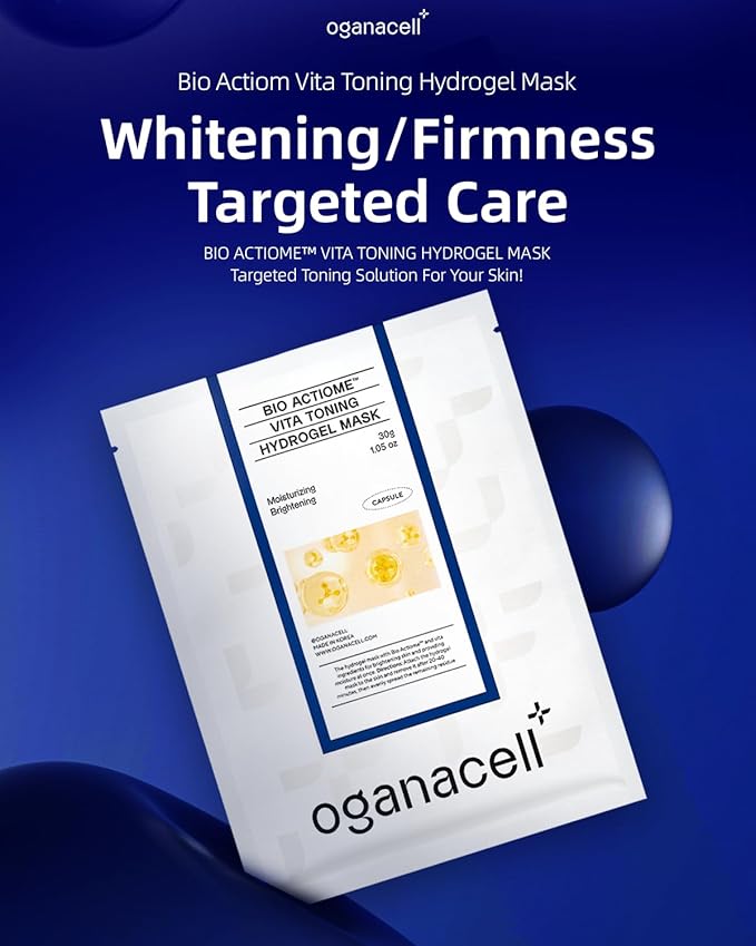 Vita Gel Hydro Facial Mask 5PCS - Brightening Glow & Even Skin Tone, Korean Spa-Strength Gel Mask with Vitamin C+E, Hydrating for Dullness/Dark Spots,Liposome Encapsulated