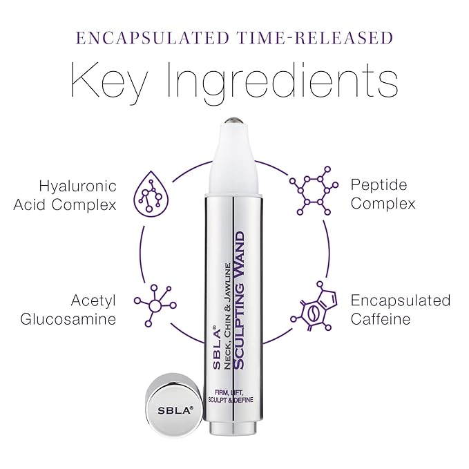 SBLA Beauty - Neck, Chin & Jawline Sculpting Wand - Pack of 2 * 0.7 Fl Oz / 20mL - Lifts & Firms the Neck, Chin, Jawline & Decollete - Reduces Lines & Wrinkles - Smooths, Tightens Sagging Skin