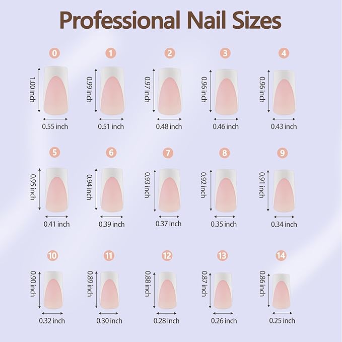Misssix Deep French Gel Nail Tips, 150Pcs French Tip Press on Nails Long Square Pink, No Need to File 3 in 1 Tips Pre-lasting, Fake Nails for Nail Art DIY 15 Sizes