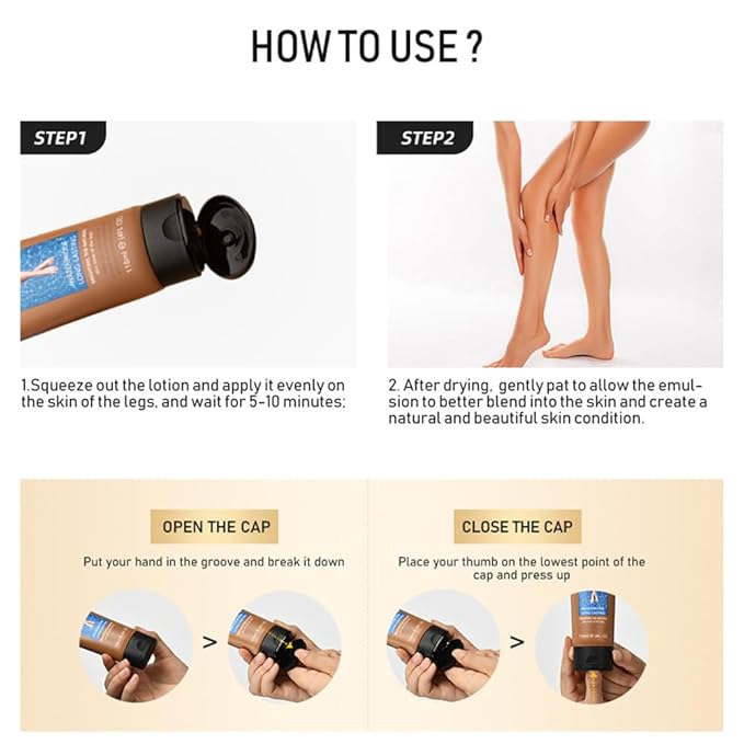 2Pcs Leg Effect Waterproof Makeup, Long-Lasting, Natural Leg Coverage, Body Foundation to Cover Vein, Tattoo and Flaw (01#Fairest, 2Pcs)