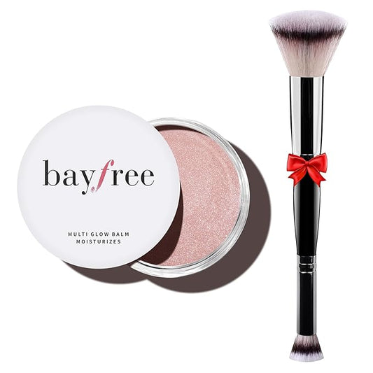 bayfree Multi Glow Balm Set, Cream Blush with Double-ended Brush, Radiant Finish, Hydrating, Creamy, Radiant Finish, Lightweight & Blendable Color, Face Balm