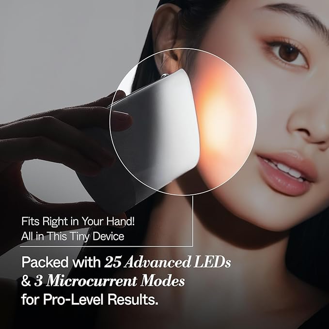 MakeOn Skin Light Therapy III - 5 in 1 Massager, Real Glow Skin Booster, Red Light LED for Face, Beauty Massager for Pore Tightening, Radiant, Firming, Korean Skin Care
