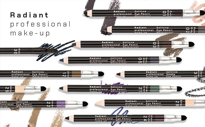 Radiant Professional Waterproof Eyeliner Pencil - Eyeliner Waterproof Smudge Proof for Woman - Long Lasting Under Eye Pencil for Smoky Eye - Soft Waterline Eye liner with Smudger Tool, Beige (29)