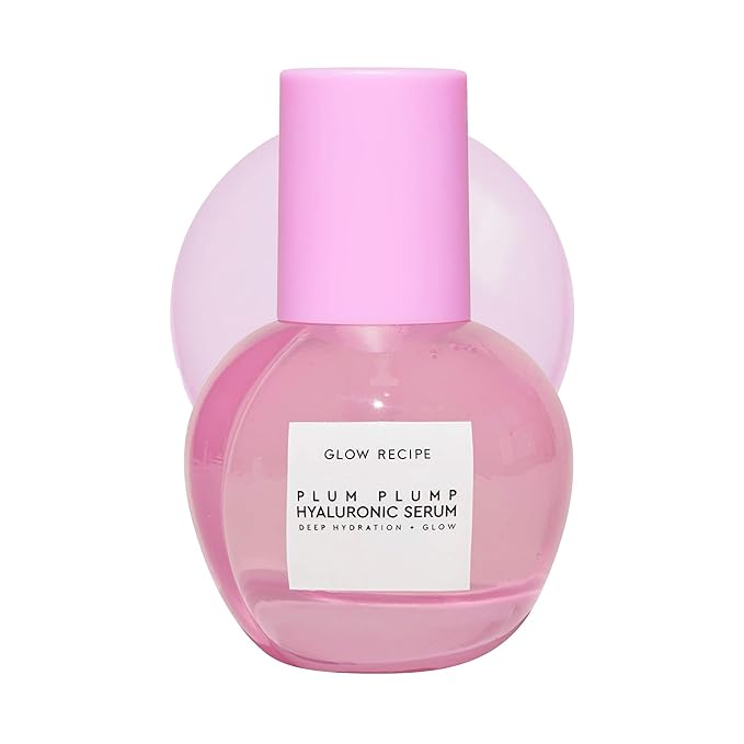 Glow Recipe Plum Plumping & Hydrating Hyaluronic Acid Korean Skin Care Serum - Antioxidant Anti Aging Face Serum + Vitamin B5 for Lasting Skin Barrier Repair & Firming Lines & Wrinkles - Vegan, 30ml