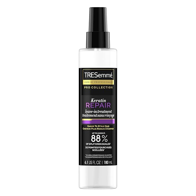 TRESemmé Pro Collection Keratin Repair Leave In Hair Treatment for Strong, Healthy-Looking Hair Care Hair Styling Treatment Spray Visibly Repair Split Ends 6.1 oz