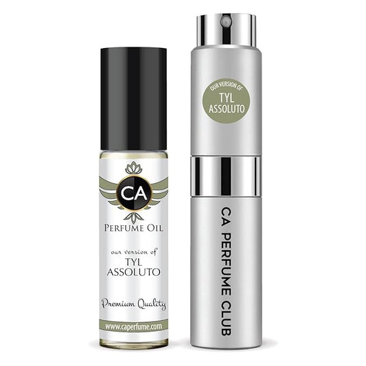 CA Perfume Duo Impression of Tyl Assoluto For Women And Men Perfume Layering Set Long Lasting Travel Size EDP + Body Oil Roll-On Bottle 0.27 Fl Oz+0.33 Fl Oz