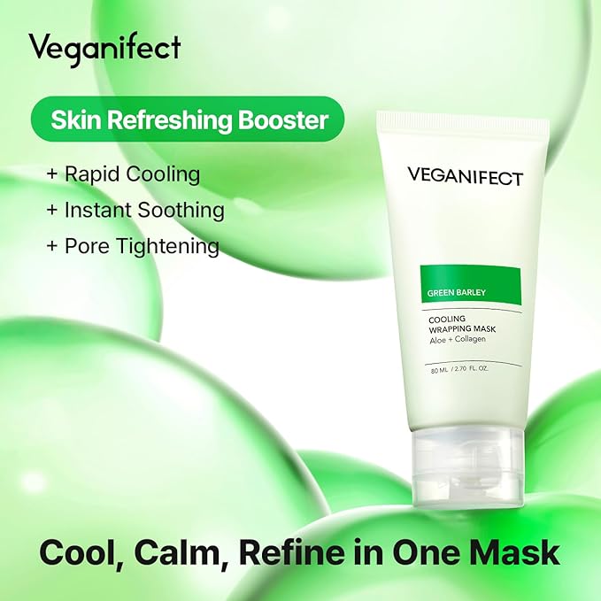 Aloe Cica Wrapping Peel Off Facial Mask with Jelly Brush, For Skin Refreshing, Instant Cooling, Soothing, Pore Tightening, Korean Skincare, 2.73 Fl Oz