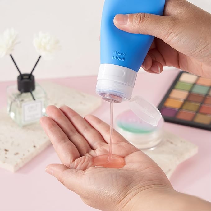 INSFIT Portable Travel Bottles, TSA Approved Leak Proof Containers for Toiletries, BPA Free Refillable Accessories for Shampoo, Body Wash, Liquids (4 Pack)