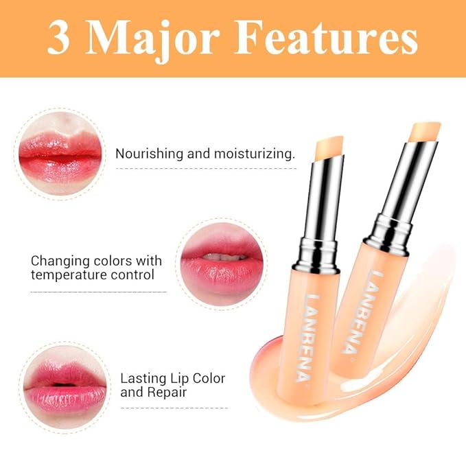 LANBENA Chameleon Lip Balm Nourishing Moisturizing Lip Care Daily Use Natural Extract Beauty Makeup Lipstick