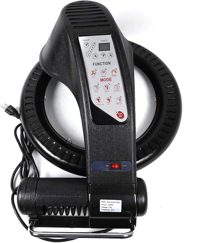 1KW Professional Hair Dryer, Salon Drying Perming Machine, 3 in 1 Orbiting Hair Steamer, Sit Under Salon Color Processor with Rolling Base