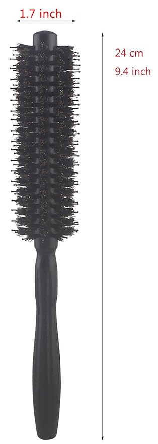 PERFEHAIR Round Brush with Natural Boar and Nylon Bristles, Small Volumizing Hair Brush- 1.7 Inch Diameter Barrel