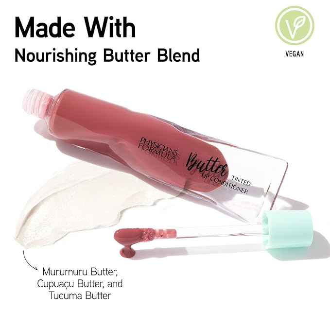 Physicians Formula Butter Lip, Easy Smooth Application, Enriched with Amazonian Butter, Tinted & High-Shine Glossy Finish - Brazilian Berry
