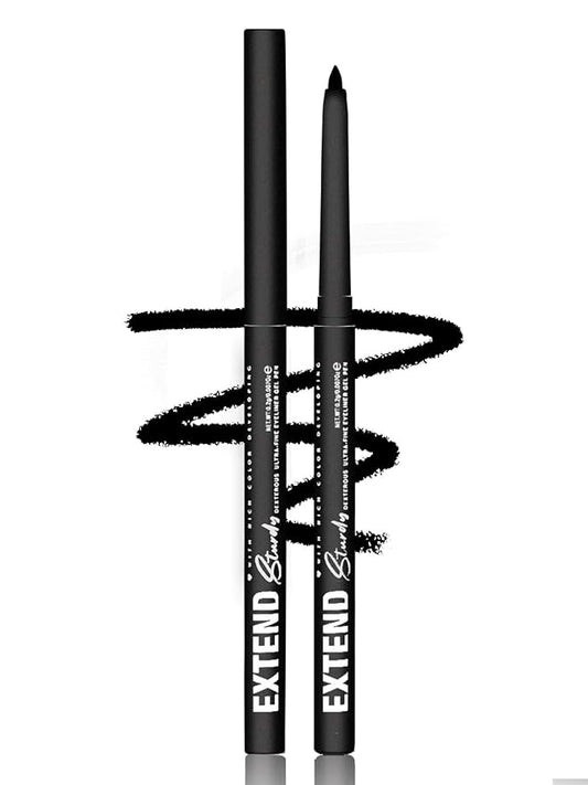 Black Gel Glitter Eyeliner Pencil, Metallic Waterproof Smudge-Proof Creamy Retractable Smooth Eye Liner pencil, Hypoallergenic Long Lasting Eyeliner Brightener Pen Crayon Eye Makeup Gift for Women#11