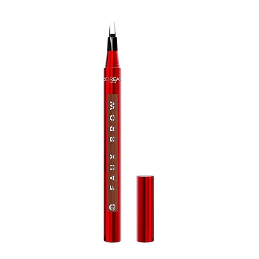 L'Oreal Paris Faux Brow, Hair-Like, Filling Eyebrow Pen with Double-Brush Tip, Fast & Precise Eyebrow Makeup, Mahogany, 0.04 Fl Oz