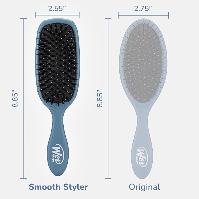 Wet Brush Shine Enhancer Hair Brush, Elemental Blue, Ultra-Soft IntelliFlex Bristles, Natural Boar Bristles for All Hair Types, For Women and Men, Wet and Dry, All Ages