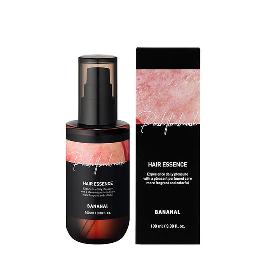 Perfumed Hair Oil & Serum 2-in-1 – Korean Essence Oil for Frizzy, Dry, Damaged Hair & Glass Hair Shine – Argan Oil & Amino Acids – Sulfate & Paraben-Free – Peach Floral Musk, 100ml / 3.38 fl oz