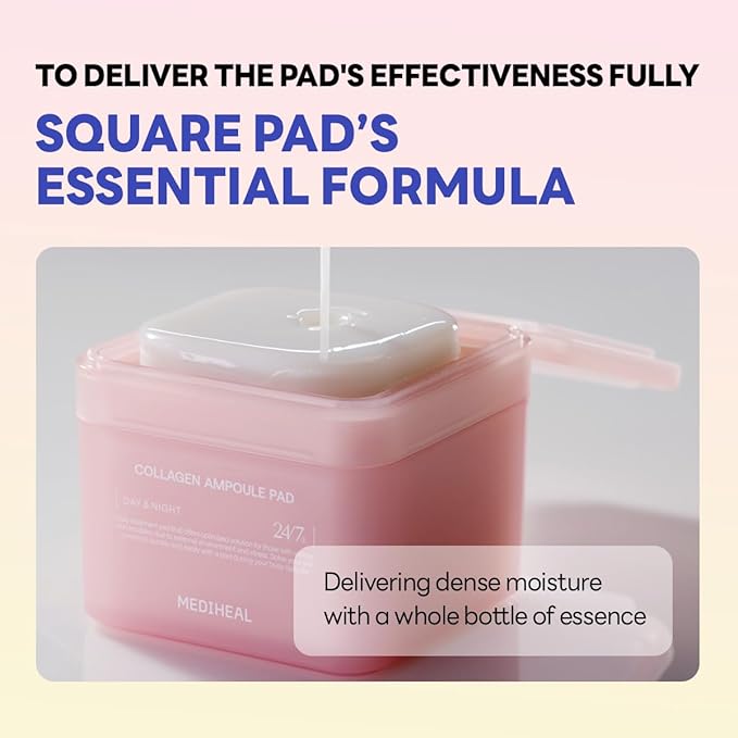 MEDIHEAL Toner Pads [Collagen] - Disney Pixar Edition - Skin Firming & Restore Elasticity & Deep Hydration - Tighten Wrinkles & Lines - Vegan Fabric, Full Size 100 + Refill 100 (200 Count)