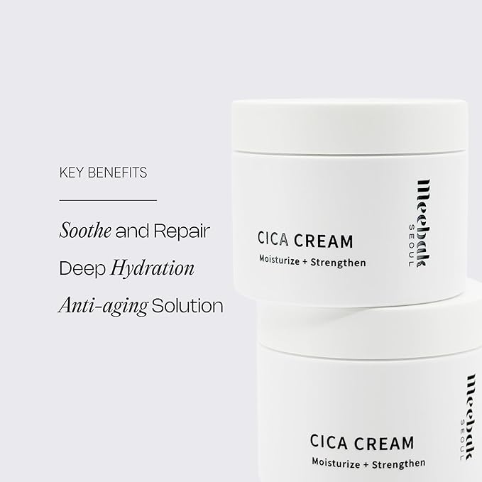 Meebak Cica Cream | Daily Repair Moisturizer with Niacinamide, Ceramide, & Retinol | Deep Hydration & Soothing | Locks in Moisture | Suitable for Sensitive Skin