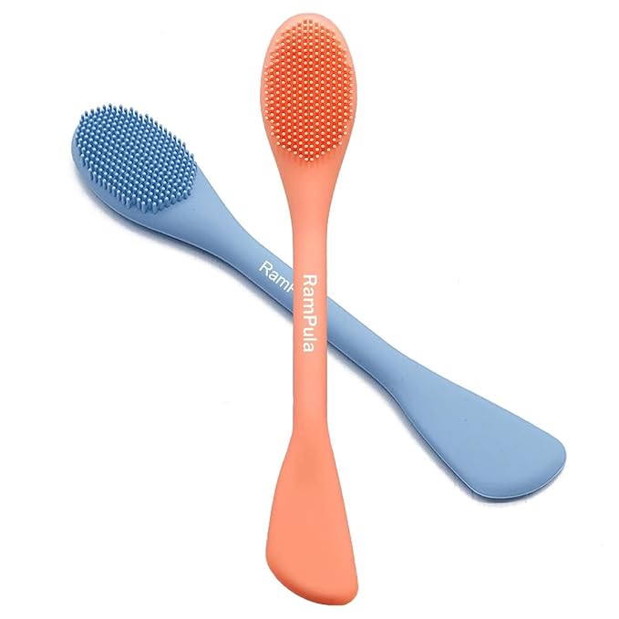 Silicone Face Mask Brush, Face Scrubber for Gentle Exfoliating & Hairless Moisturizers Applicator Tools for Apply Mud, Clay, Charcoal Mixed Mask, Cream, Lotion
