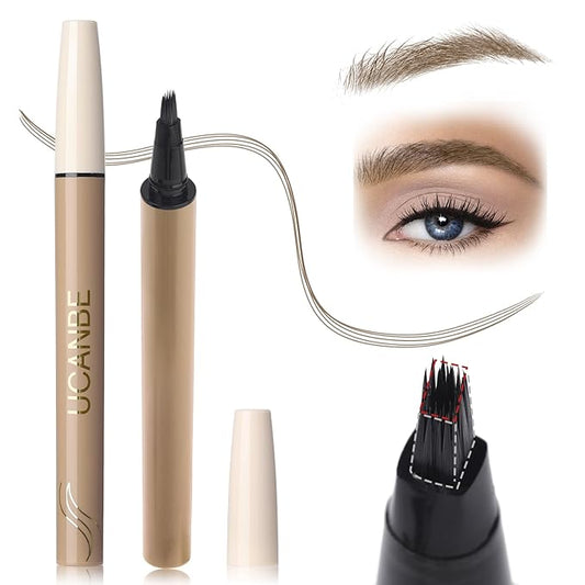 Microblading Brow-Fection Brow Eyebrow Pencil – Angled Brush Tip, Wild Natural Hair-Like Strokes, Patented Design, Long-Lasting & Smudge-Proof, for Beginners & Pros(01 Brown）