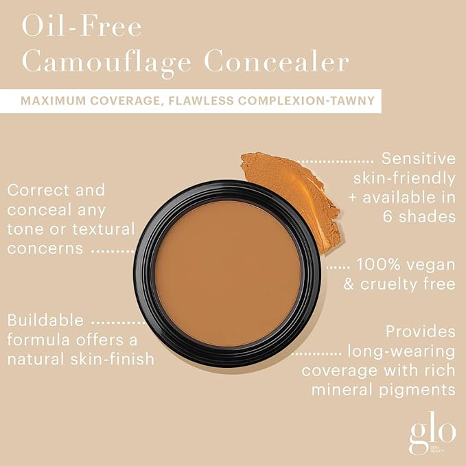 Glo Skin Beauty Oil-Free Camouflage Concealer - Correct and Conceal Imperfections, Blemishes & Dark Spots, Nourishing Makeup for a More Even Complexion (Tawny)