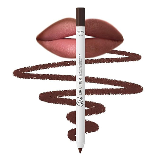 Lamel Matte Gel Lip Liner Pencil | Weightless & CreamyTexture - Sharpenable - Longwear & Waterproof - High Pigmented & Flawless Finish - Cruelty-free & Paraben-Free - 414, 1,7g/0.05oz. (Intense Brown)