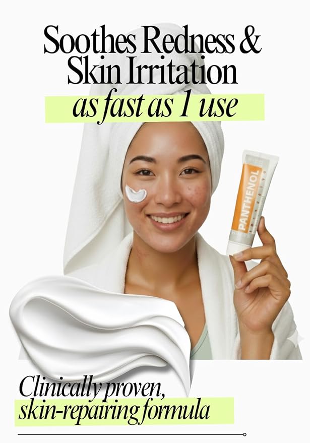 9% Panthenol Intensive Cream – Soothing Redness, Acne, Sunburn & Skin Recovery with Aloe Vera & Hyaluronic Acid – Post-Laser, Facelift, Tattoo, Burn & Hair Transplant Care, 3.4 oz