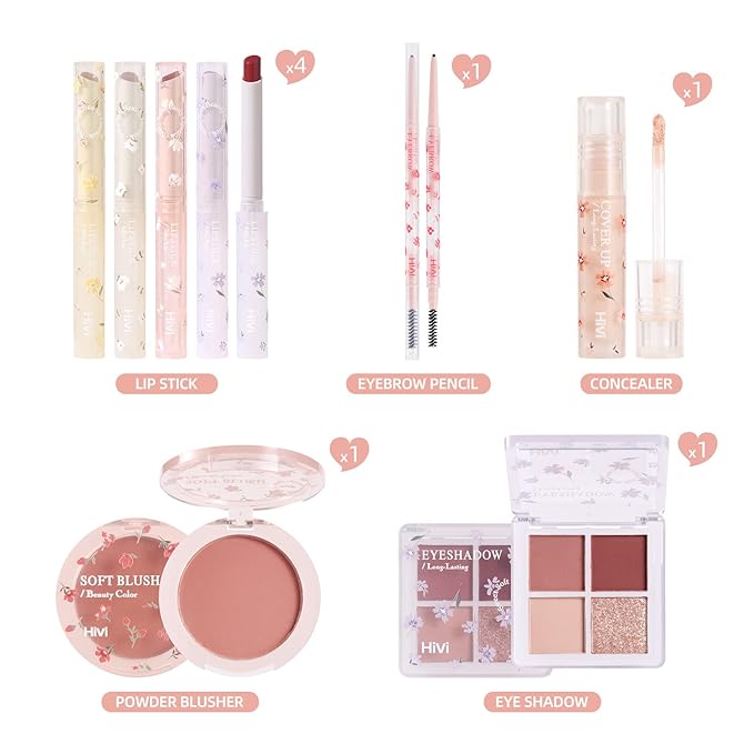 ICE LOVE All in One Makeup Kit, 8-Piece Women Complete Makeup Kit, a Must-Have Gift Set for Beginners or Professional Makeup Sets Beginners. (V102A)