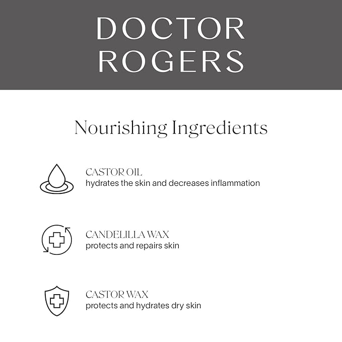 Doctor Rogers Lip Balm, Hydrating and Softening Lip Moisturizer For Very Dry Lips, Dermatologist-Created, Natural, & Hypoallergenic Moisturizing Lip Balms, 4.25g Tube
