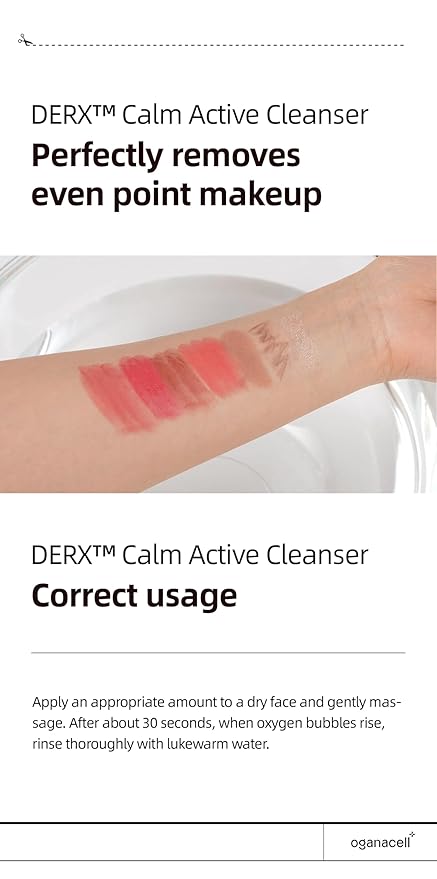 DERX Facial Cleanser for Sensitive & Oily Skin – Calm Cleansing Foam with Plant Tannin, Redness Relief & Oil Control, Oxygen Bubble Technology, Korea Skincare (120ml/4.05 fl.oz.)