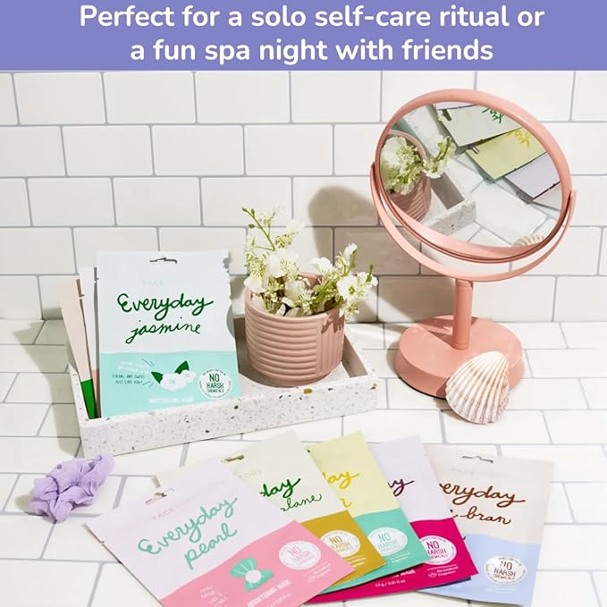 FACETORY K Beauty Face Mask Skin Care - EVERYDAY 8 COLLECTION Sheet Mask Set | Natural Premium Korean Face Mask For All Skin Types - No Sulfates No Parabens (8 pc)