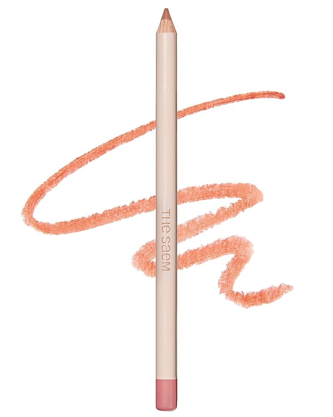 THESAEM Cover Perfection Lip Pencil - Slim, Easy-Blend & Overlip Makeup, Creamy Matte Lip Liner, Long-Lasting with Built-In Sharpener (03 Peach)