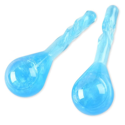Lazzybeauty Facial Ice Globes, Cryo Cooling Balls with Anti-Slip Handle for Face, Eyes & Neck, Relaxing Beauty Massage Tool for Soothing and Refreshing Skincare Routine, Quicksand Blue