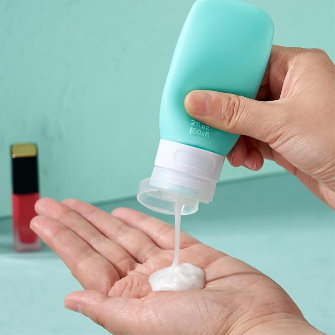 INSFIT Portable Travel Bottles, TSA Approved Leak Proof Containers for Toiletries, BPA Free Refillable Accessories for Shampoo, Body Wash, Liquids (4 Pack)