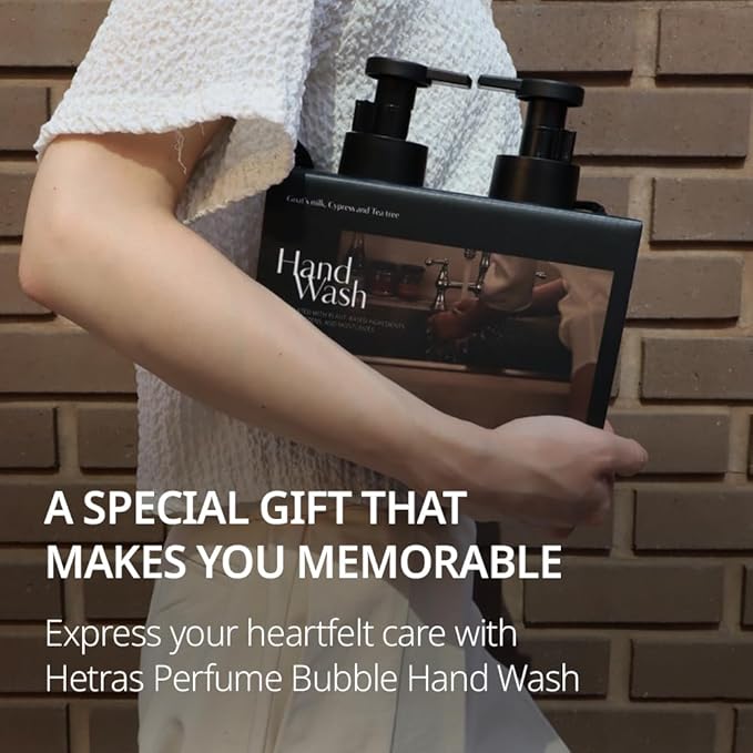 hetras. Perfume Bubble Hand Wash with Pump Dispenser 17.4 fl oz x 2 Pack | Flower Shop - Flowers & Green Grass Scent | Hydrates & Cleanses Skin | Gentle & Mild Ingredients